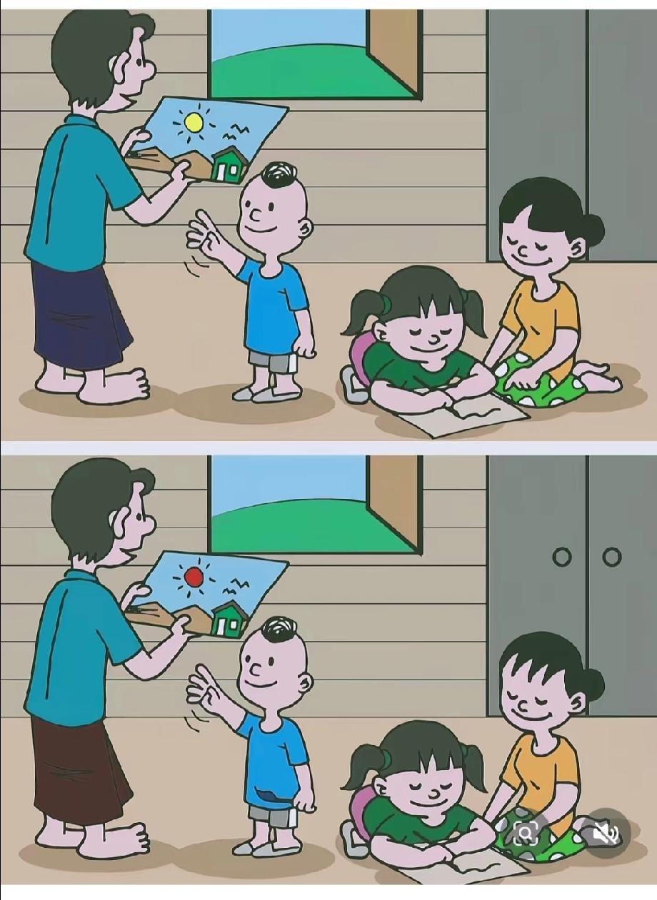 这图的不同处太隐蔽了！我只找到2处，评论区眼力大神快说你找到了几个？