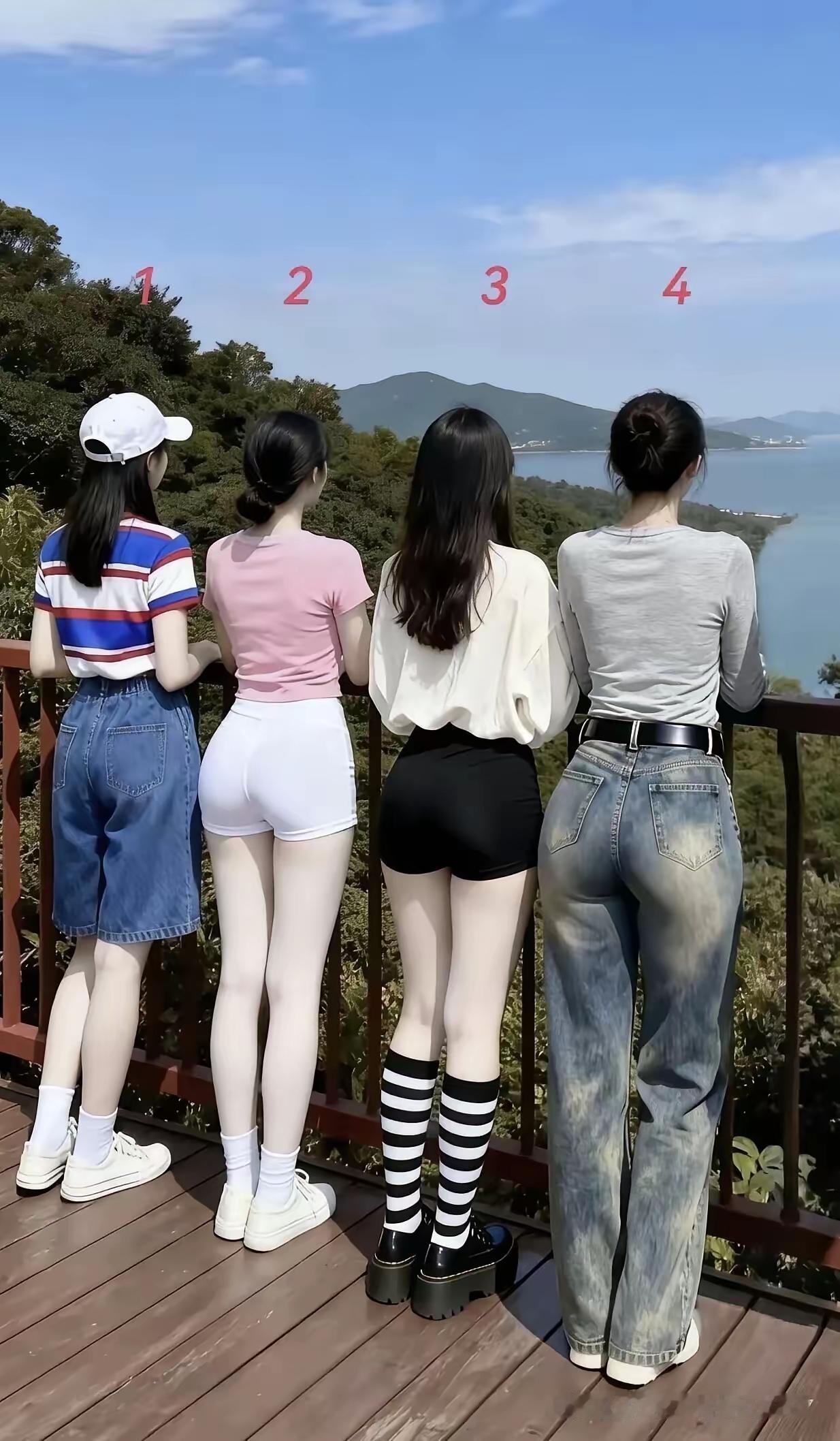 四位女生背影，你选几号？