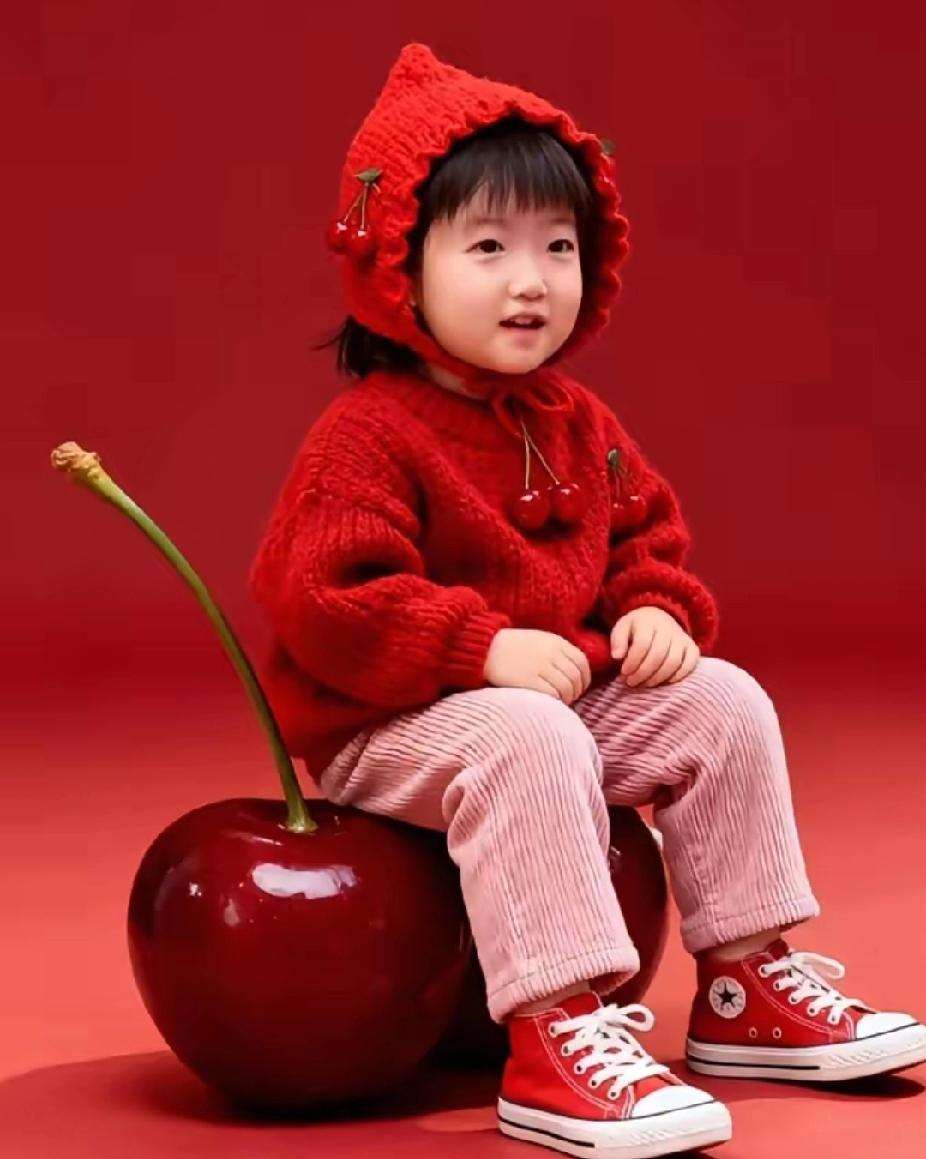 天呐！“小孙颖莎”樱桃主题萌照把人看醉了谁把乒乓女神孙颖莎“变小”了？一身