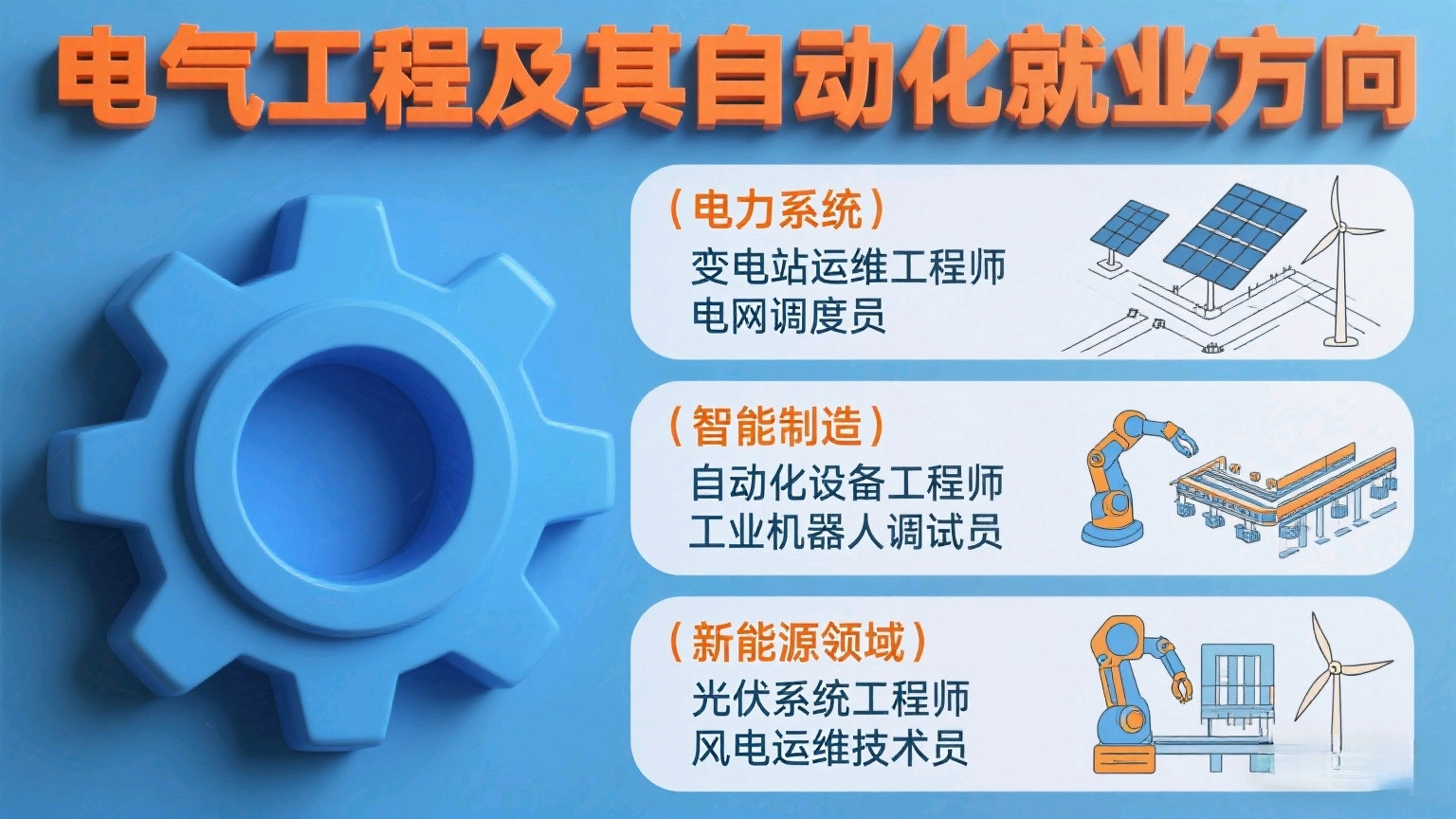 电气工程及其自动化专业就业方向有哪些1. 电网核心领域：国家电网、南方电网等巨头企业，负责电力调度、