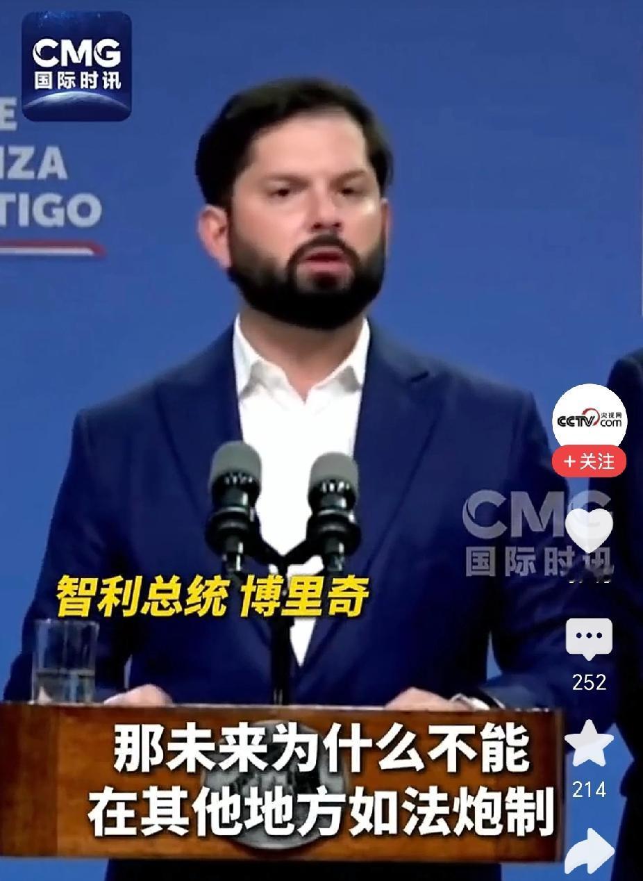 智利总统博里奇说出中小国家现在普遍心声。博里奇刚刚(1月4日周日)发表电视