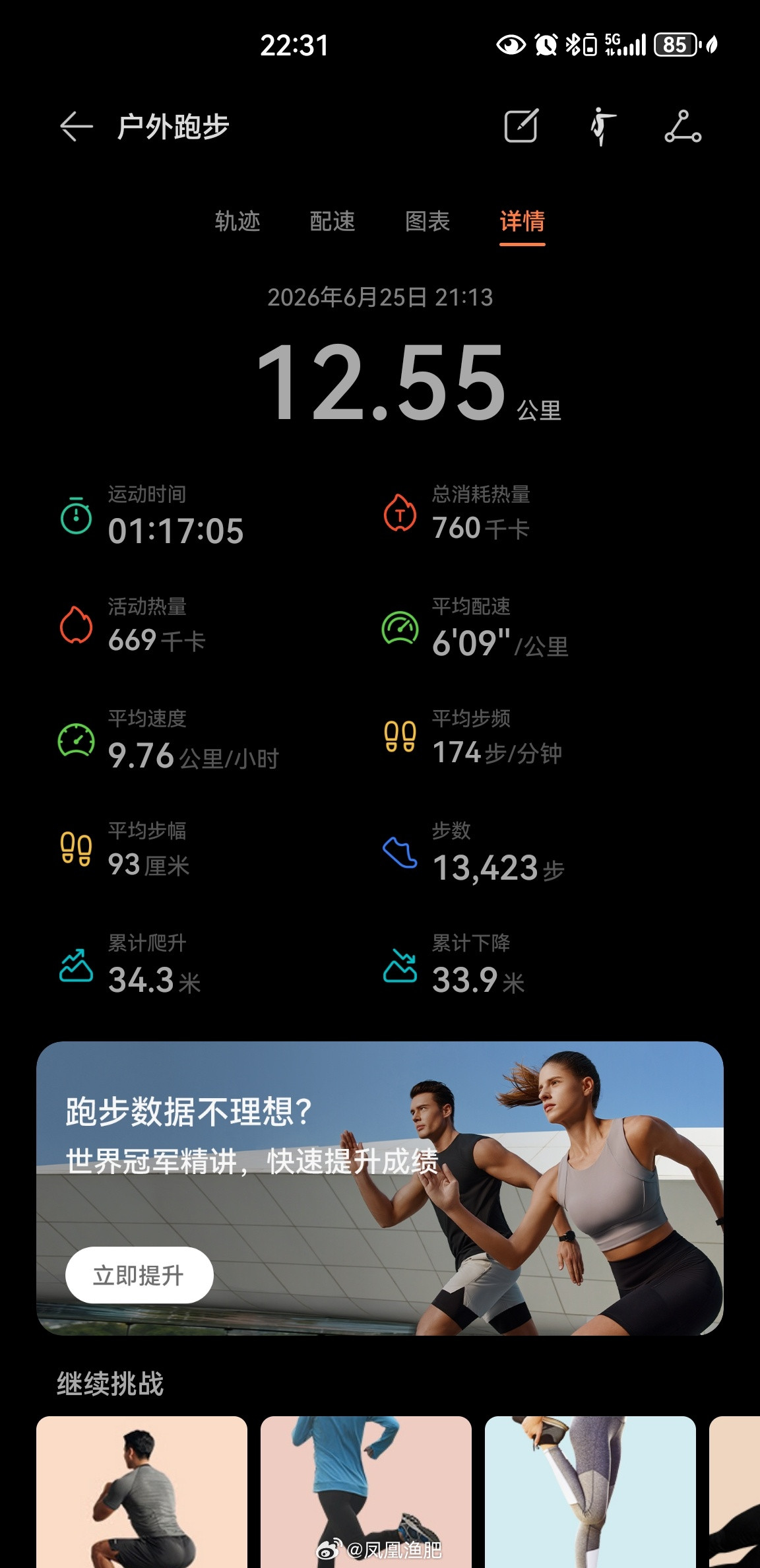 气温27度，夜跑12.55公里坚持运动打卡运动就是坚持跑步北京
