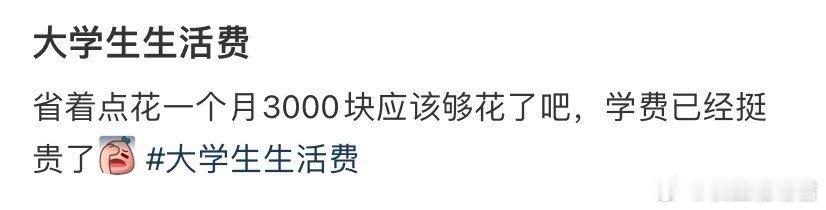 大学生生活费才3000