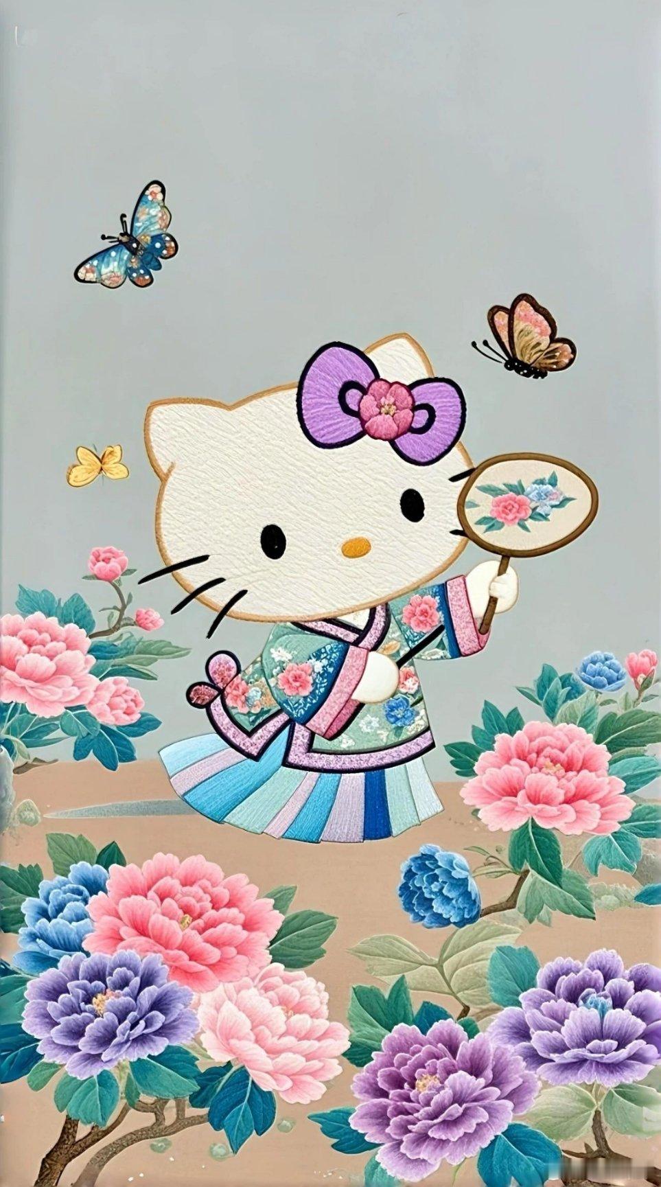 国风汉服HelloKitty软萌萌公主卡通壁纸～