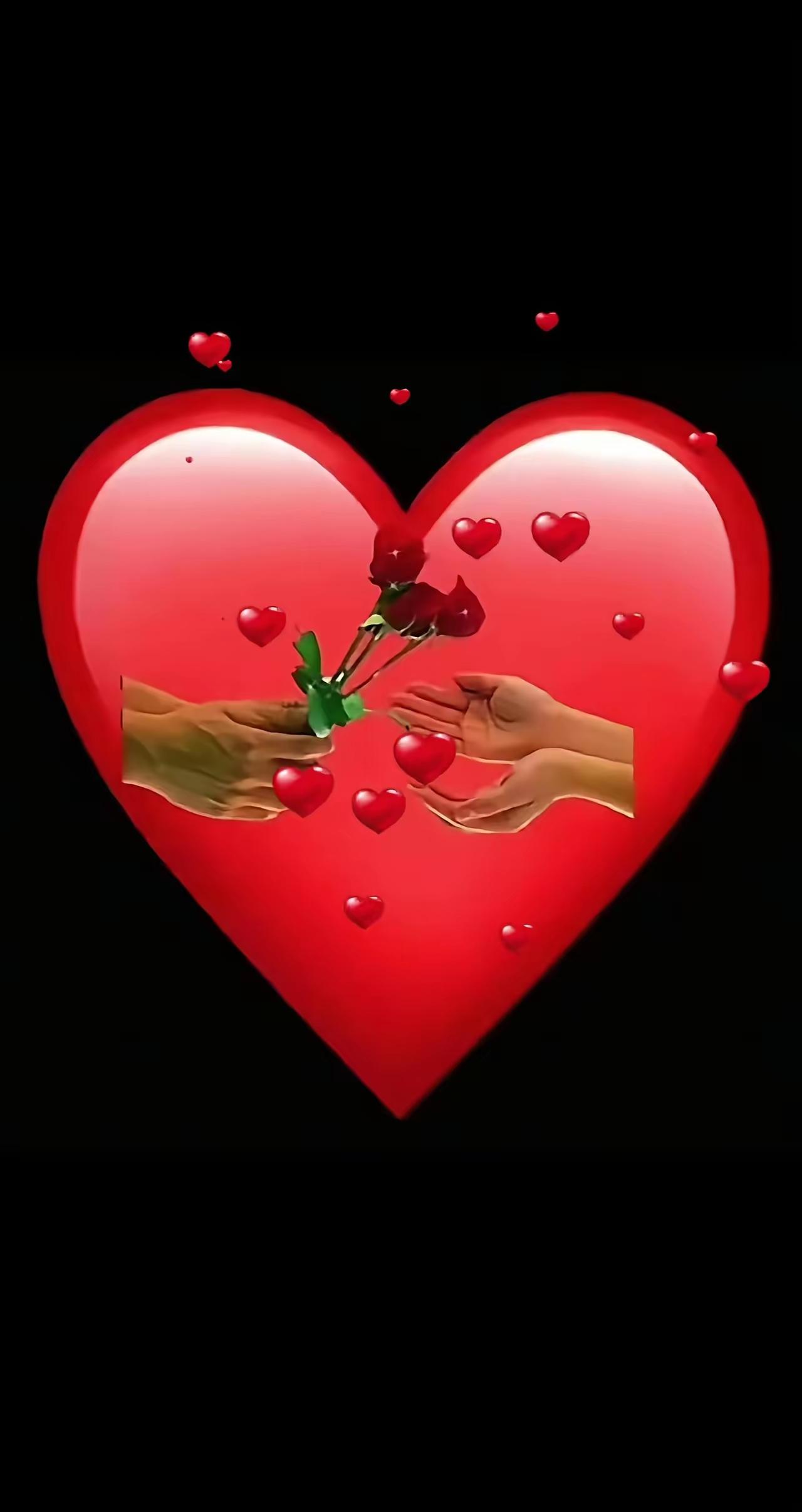 浪漫之吻，红心相随，爱的传递