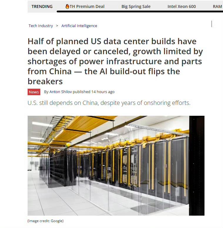 有点看不懂了，如今究竟是谁在卡谁的脖子？据美媒报道，原计划中的众多超算中心，