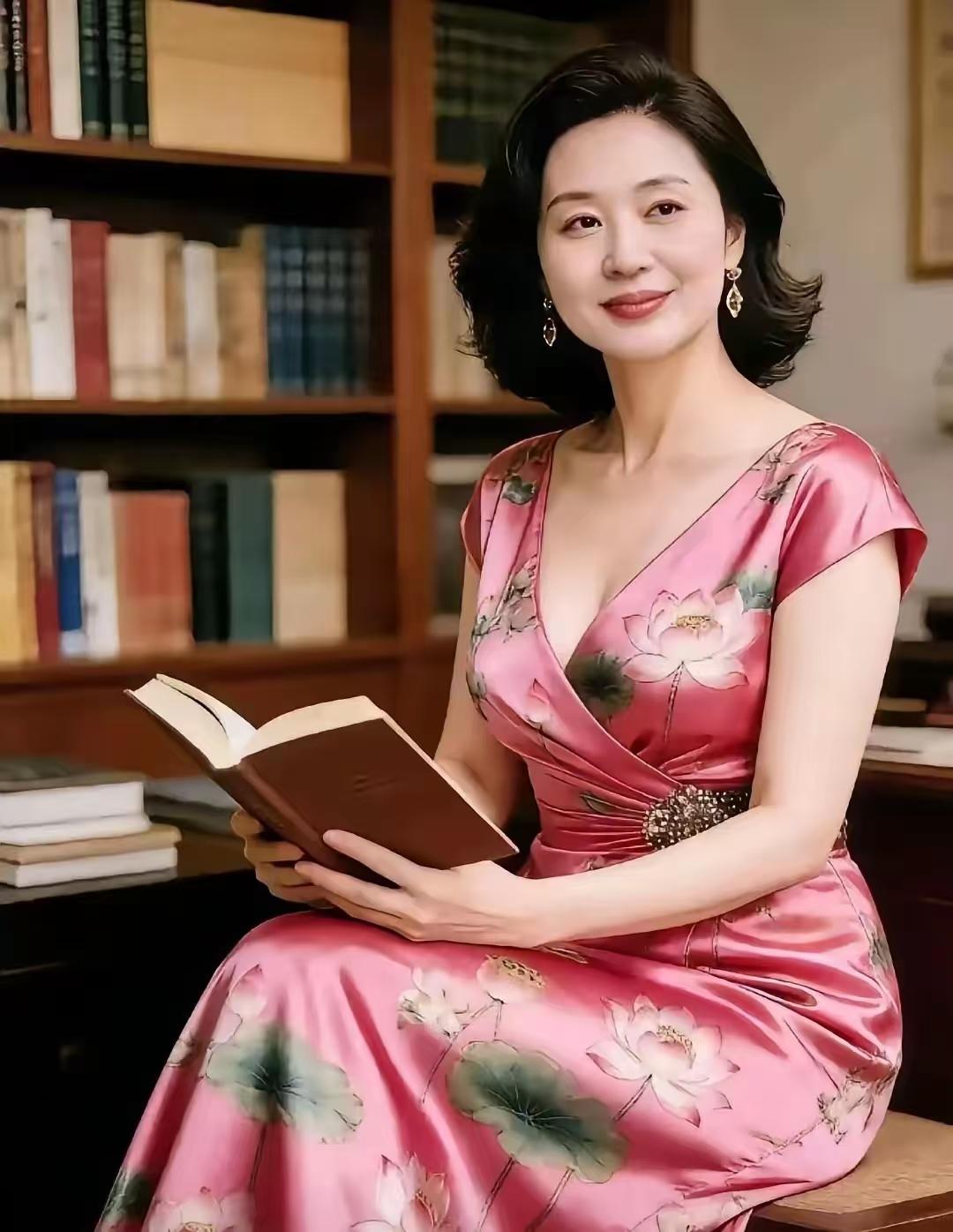 塞鸿秋·红袍书韵红袍美女书房坐，捧书品茗风姿娜。粗衣未掩才情播，腹藏诗韵