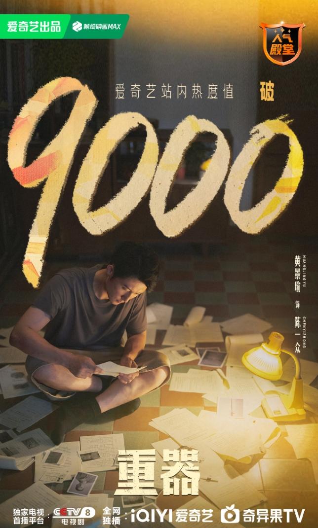 黄景瑜《重器》热度破9000！《重器》成为爱奇艺2026年第七部站内热度破90