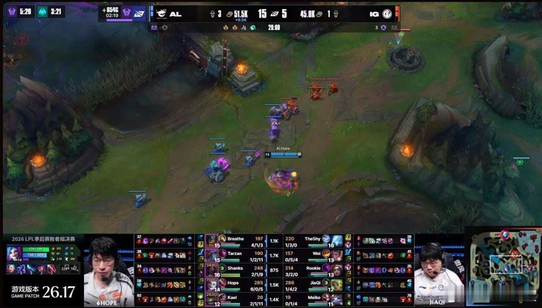 AL3-2iGAL战胜IGAL选择了一套输不了的阵容，iG的中野进场被一