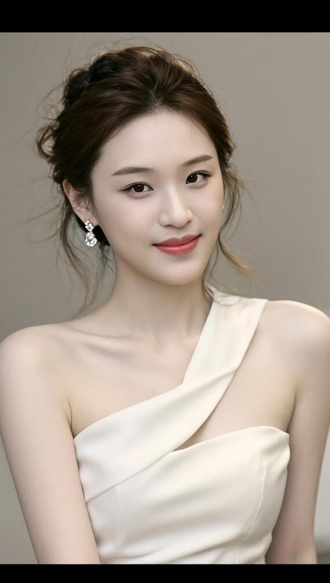 在柔和的灯光下，她仿佛是时光中的一抹温柔，静静诉说着关于优雅与从容的故事。肩上的