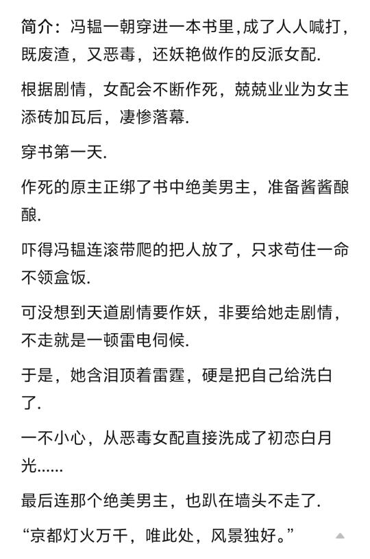 《恶毒女配洗白日常》小说