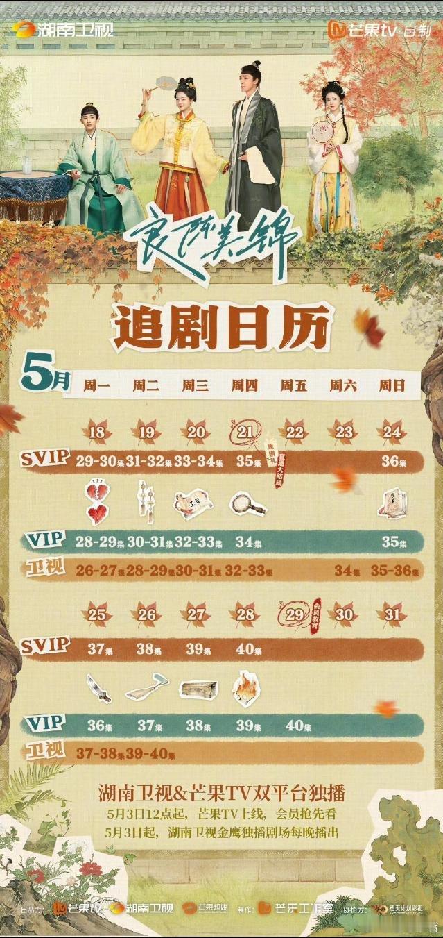 良陈美锦任敏此沙《良陈美锦》最新追剧日历，5月26日湖南卫视收官！