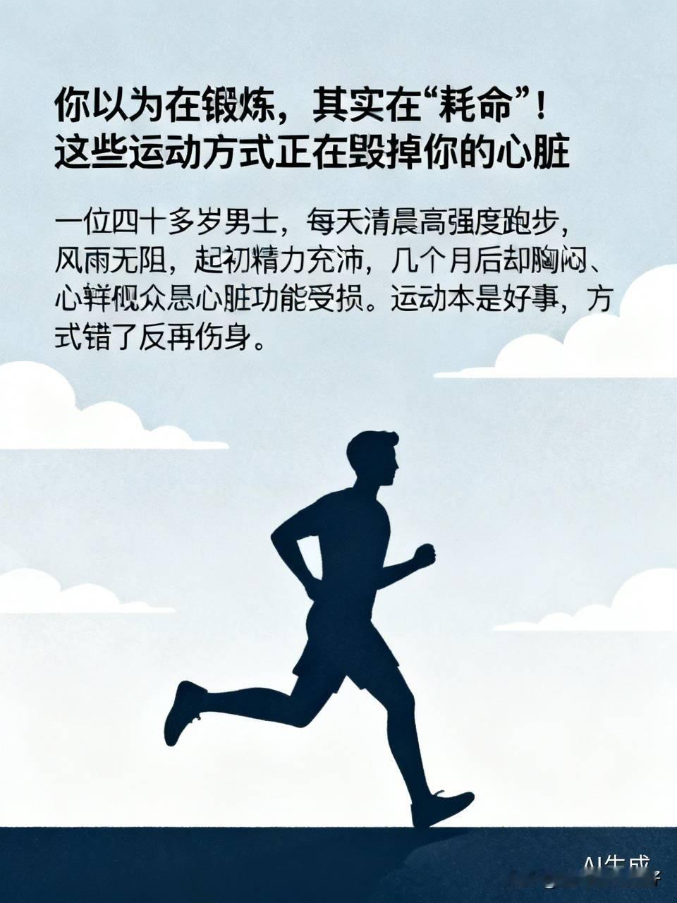 你以为在锻炼，其实在“耗命”！这些运动方式正在毁掉你的心脏一位四十多岁男士，