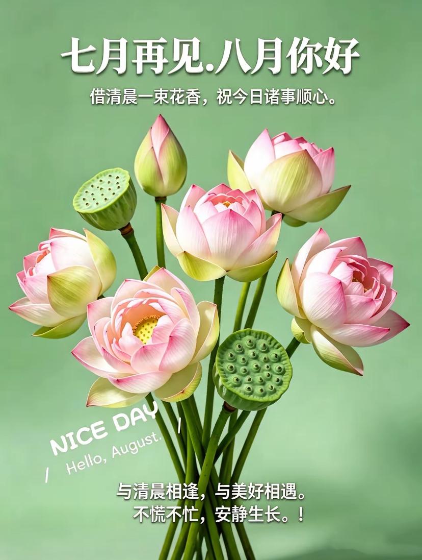 🌺2026年7月31日，辞七月迎八月，好运每日相伴，万事皆能顺心🌺🌿?