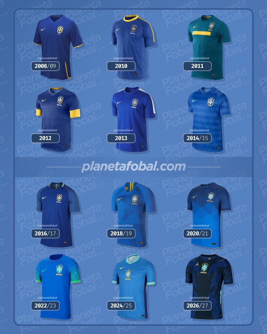 2008→2026巴西国家队客场球衣。贤聊球衣球衣资讯耐克