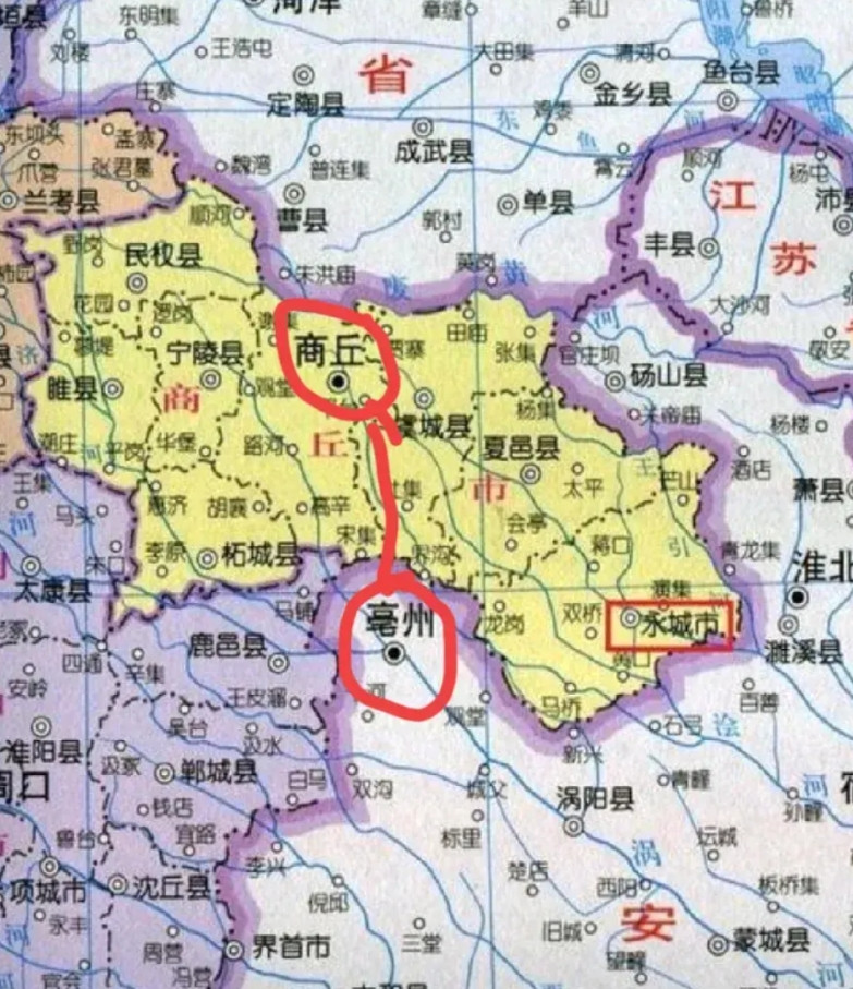 原来亳州和商丘这么近，真是没想到！从亳州上济广高速，转入连霍高速很快就到了，全程