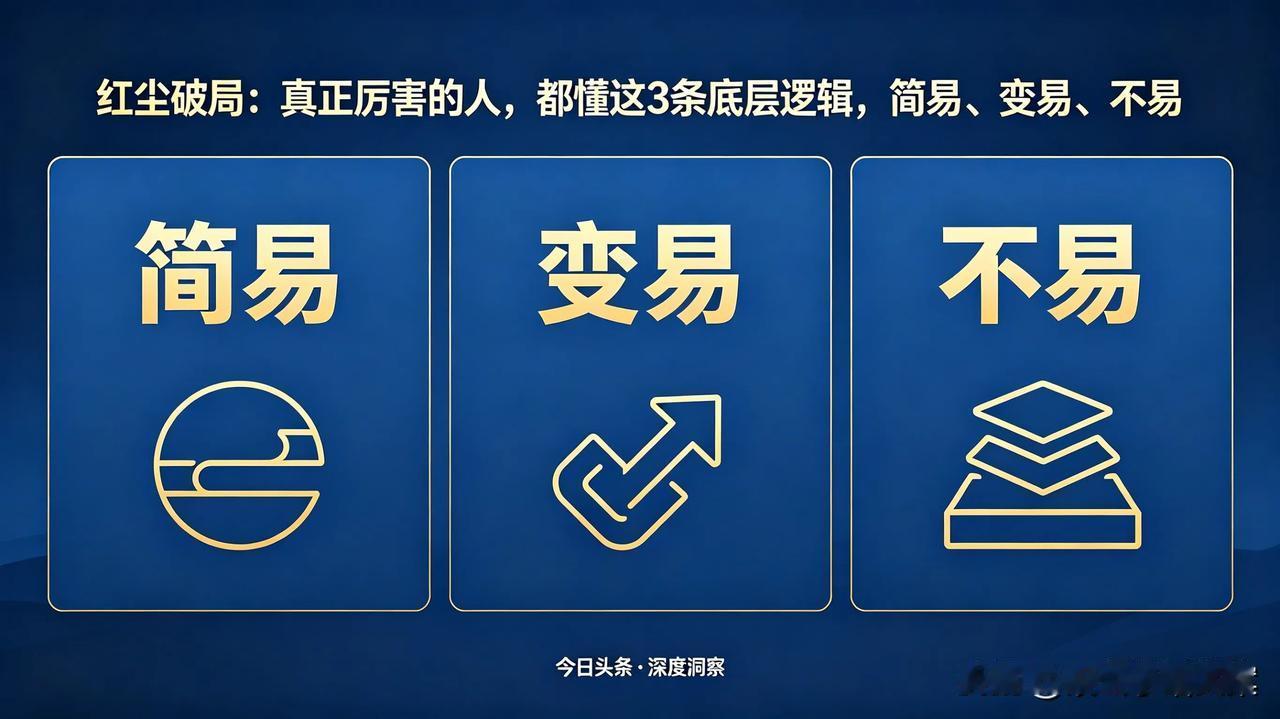 红尘破局：真正厉害的人，都懂这3条底层逻辑读懂易经“简易、变易、不易”，才