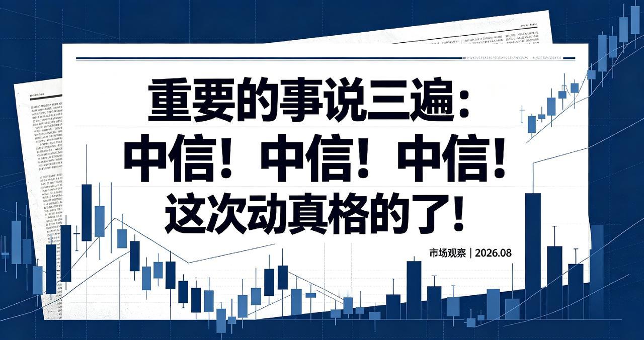 重要的事说三遍：中信！中信！中信！这次动真格的了！大家好，我是小团子。长期给