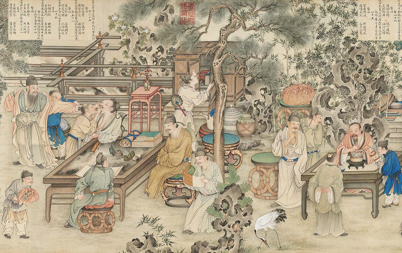 【一画藏尽千年风雅，姚文瀚摹宋人文会图，解锁古人名士生活】自古文人偏爱雅集，梧