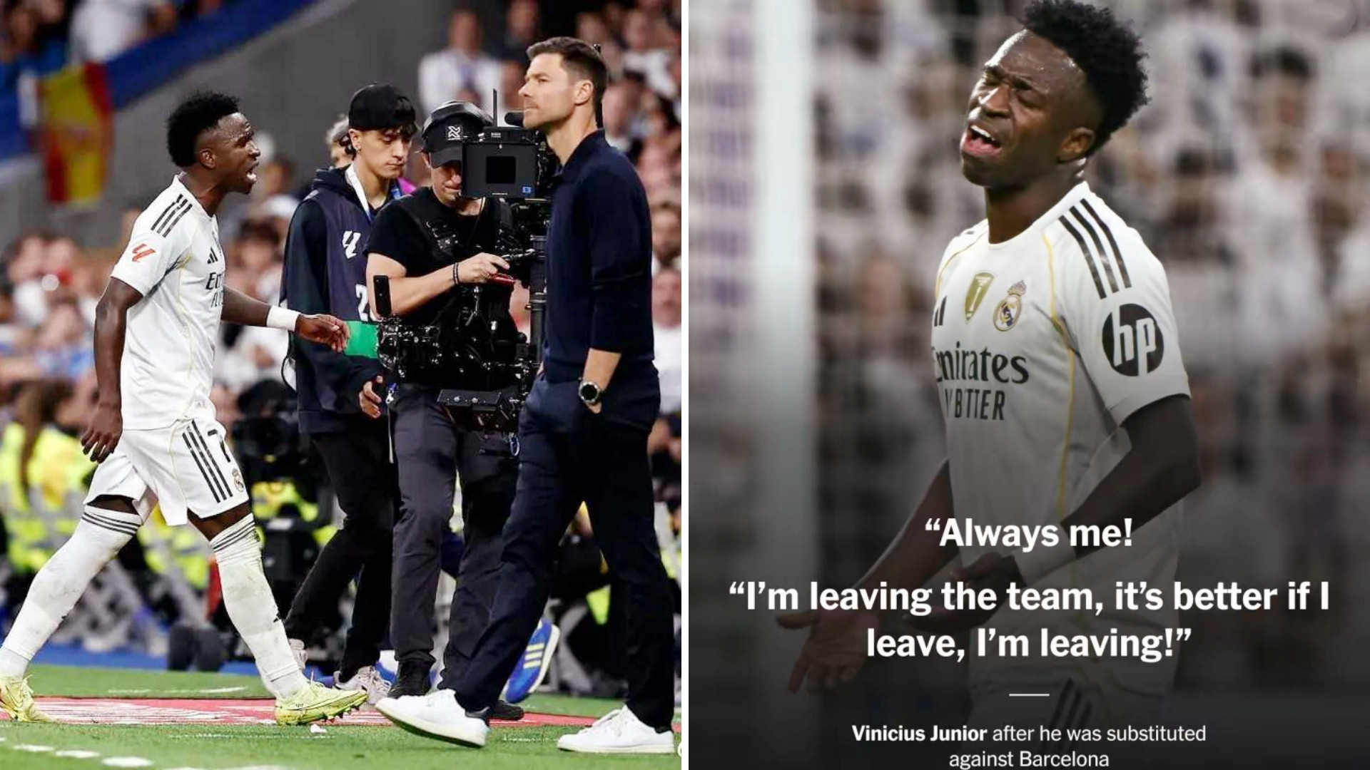 维尼修斯在国家德比被换下时的失控态度引发如潮批评,他与阿隆索的关系已高度紧张。