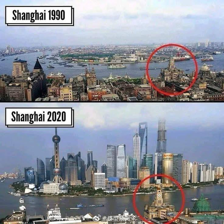 一张照片感受下上海30年的沧桑巨变。​​​