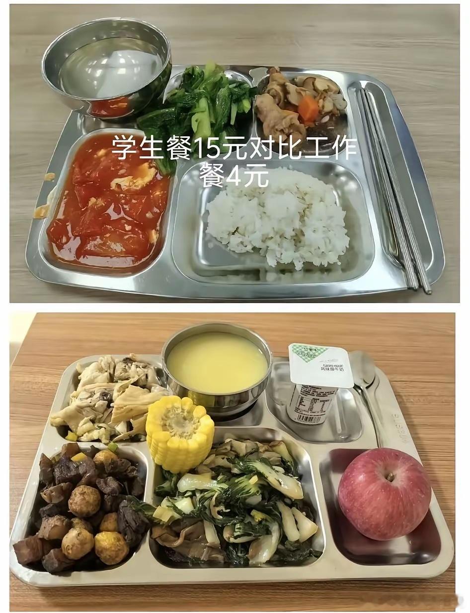 两种饭菜截然不同！