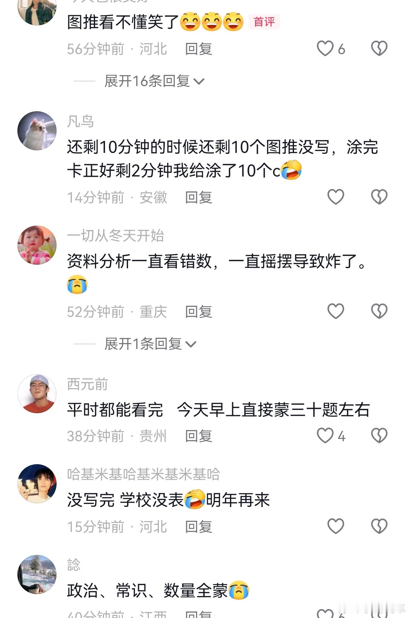 国考图推看了一圈，都在说题难，考完的考生你们觉得难吗？大家都做完了吗？