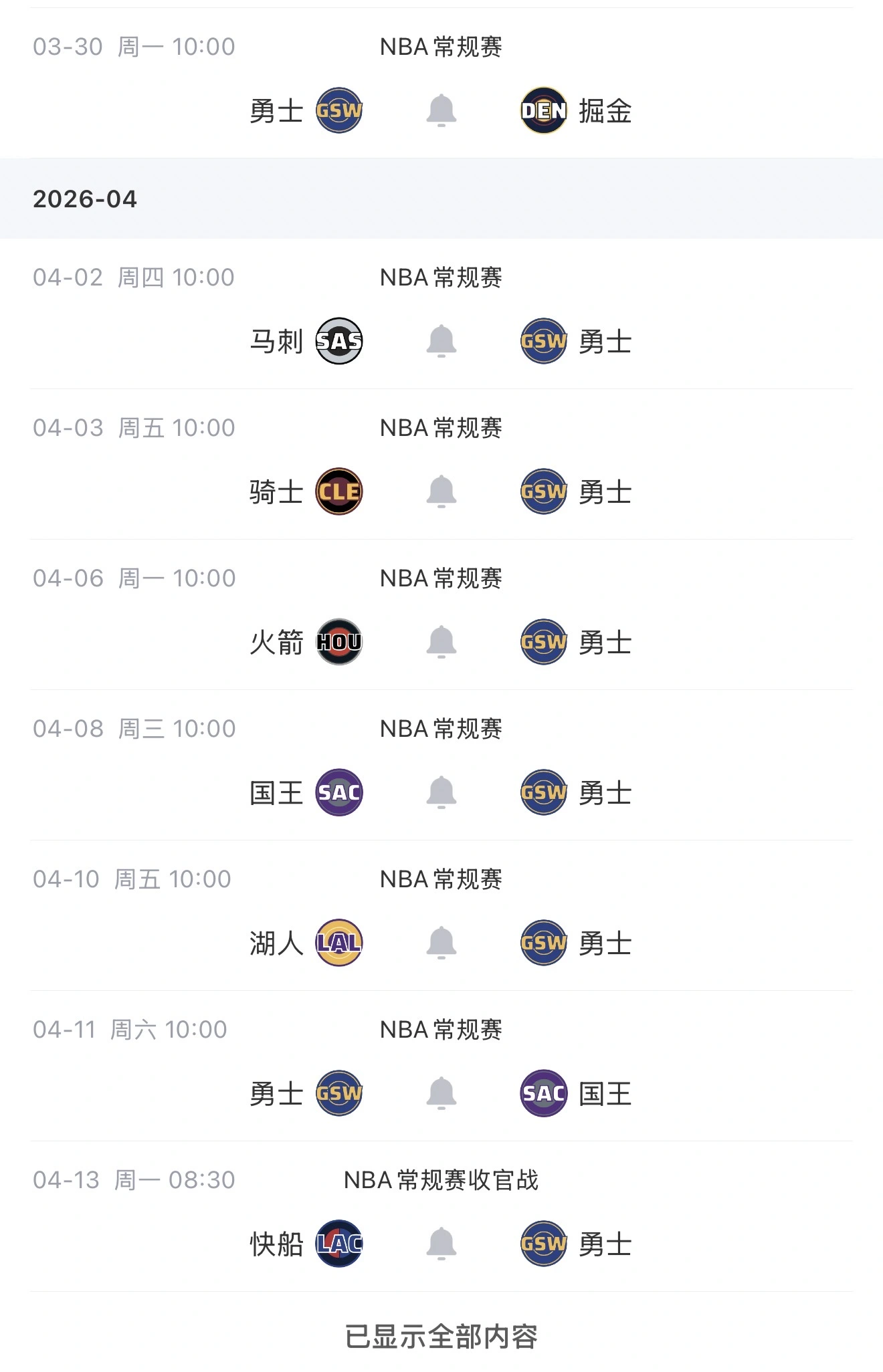 勇士剩下的赛程联盟最难了吧？这赛程感觉勇士很难冲进第八了，除了2场国王，其他