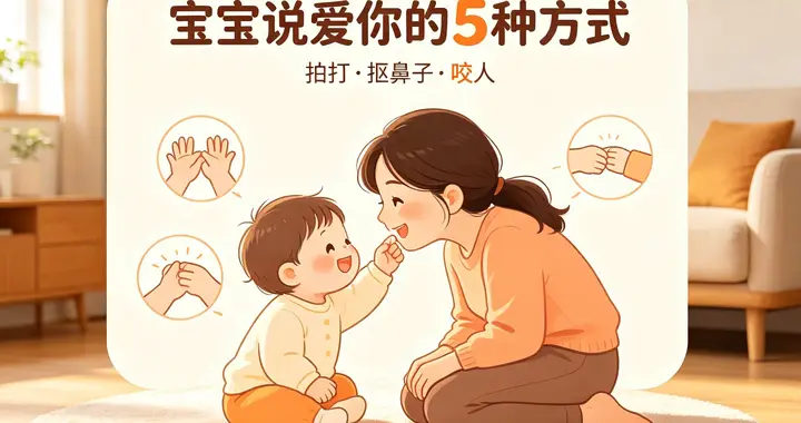 读懂宝宝5种示爱动作, 扇巴掌抠鼻子咬人都藏着真心