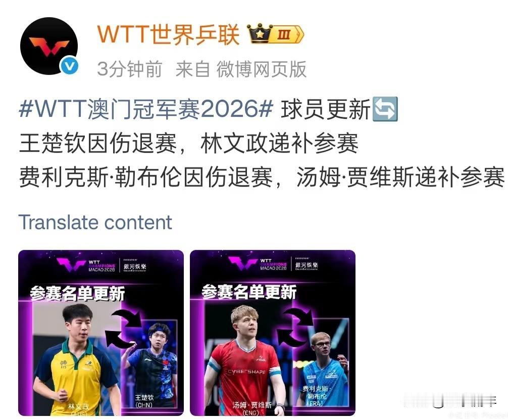 没想到，王楚钦真的退赛了，这下好了，可以全力备战亚运会了，不过他伤了，