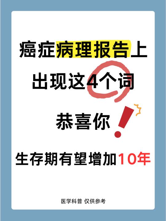 病理报告中如果有这4点，预后或很理想！