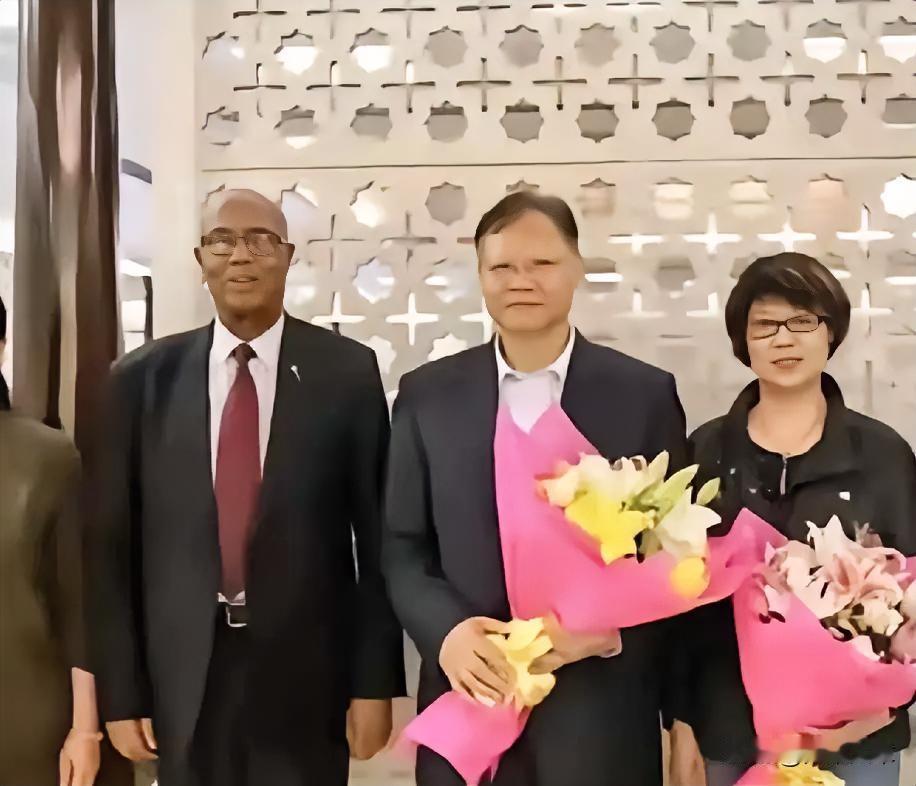 驻新德里的中国大使馆班子刚被网友扒出来了，大使徐飞洪，公使郭策、马咖、王雨蕾，公