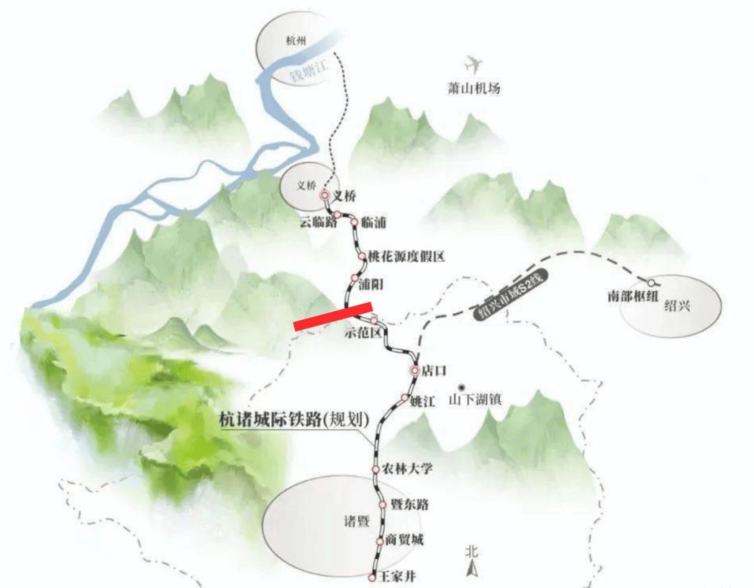 杭诸城际计划2027年开工，在杭州地铁18号线通车前开工。杭州地铁18号线北端连
