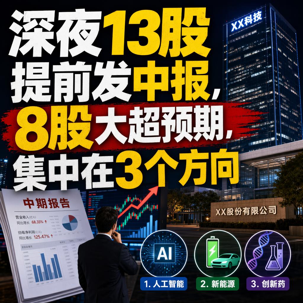 深夜13股扎堆发中报，很多人第一反应是“又来割韭菜”。但翻完这份成绩单我发现，