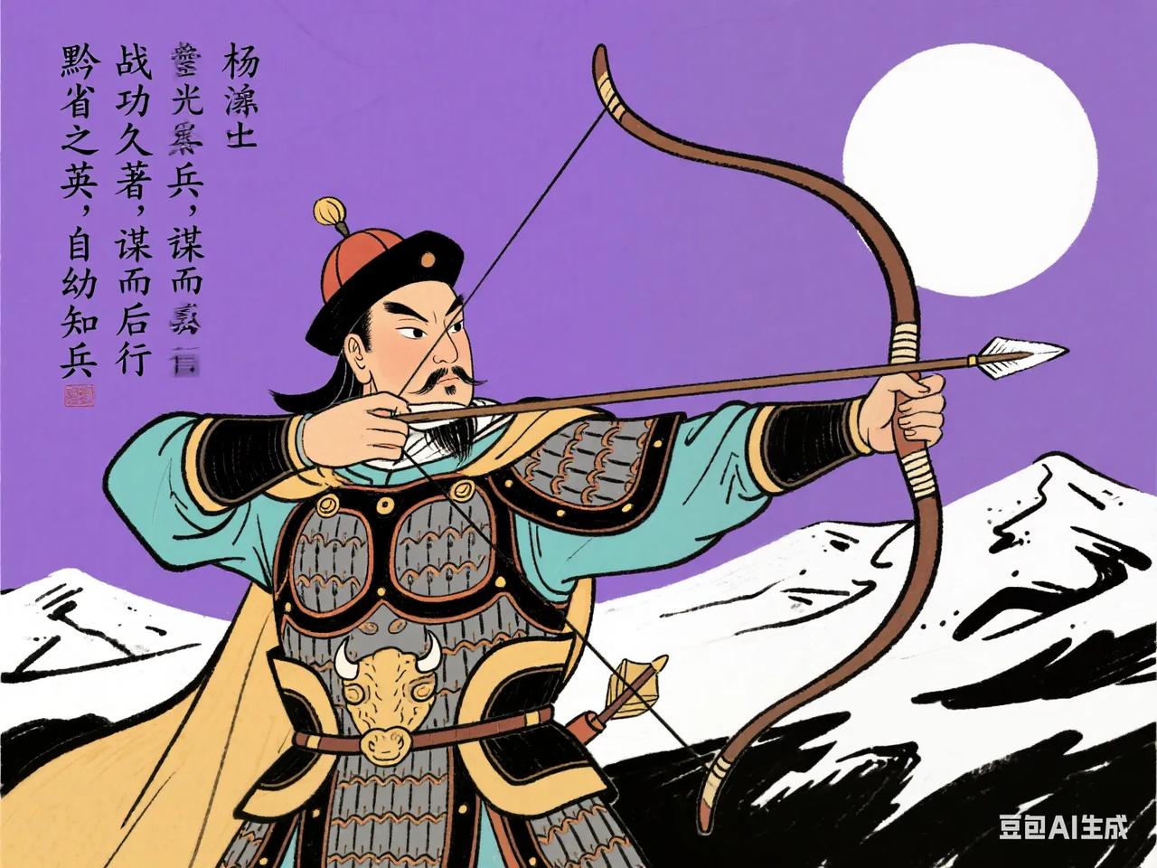 清紫光阁功臣像第九幅，是汉人神箭手杨芳，他一生堪称战神，却在鸦片战争中沦为小丑。