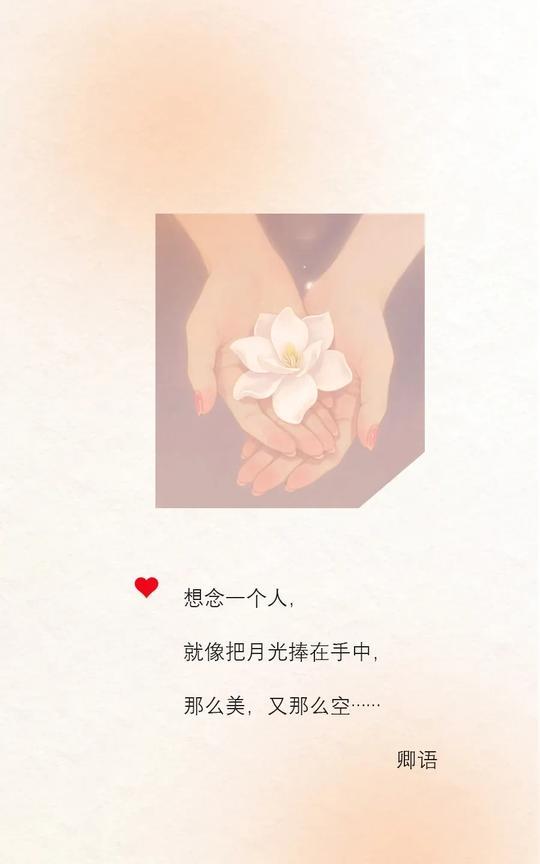 想念一个人，也可以有这么美的形容，它就像一个清醒的人，在做着一场旖旎的梦