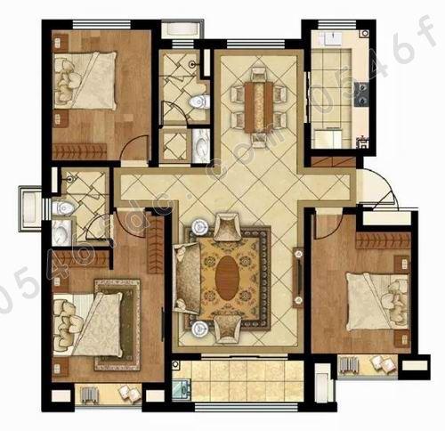 什么是满分户型？有多个重要标准（以下图为例）1.户型大体方正，没有过分的缺边缺