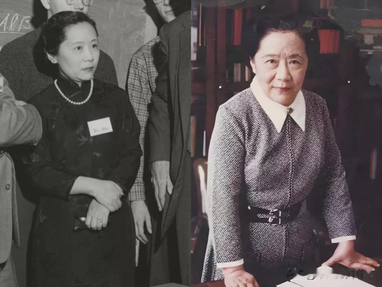 看到吴健雄白大褂下露出的深蓝旗袍边，突然发现了一个很大的问题，那就是，无论多