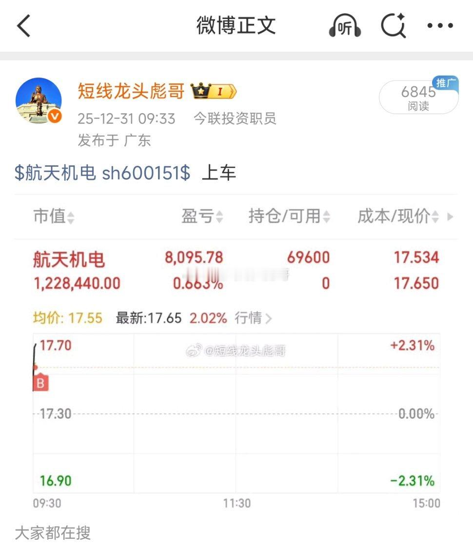 $航天机电sh600151$起飞！早上有被洗出去的吗！