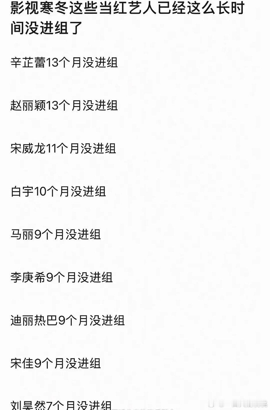别人不奇怪，梗系这么久没进组有点意外