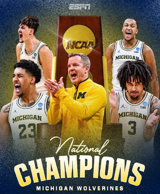 NCAA疯狂三月决赛：密歇根69-63击败康涅狄格，时隔37年再夺总冠军🏆