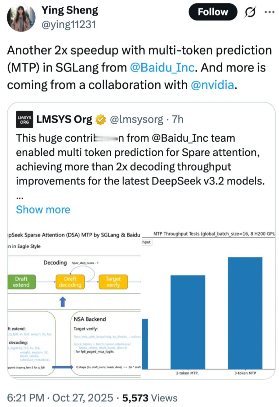 DeepSeek的推理又提速了，这次的关键不是算力堆上去，而是算法更聪明了。百度
