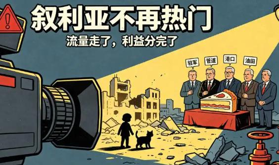 叙利亚被各方彻底分食干净了，没人再提，是因为连残渣都分完了。如今的叙利亚，名义