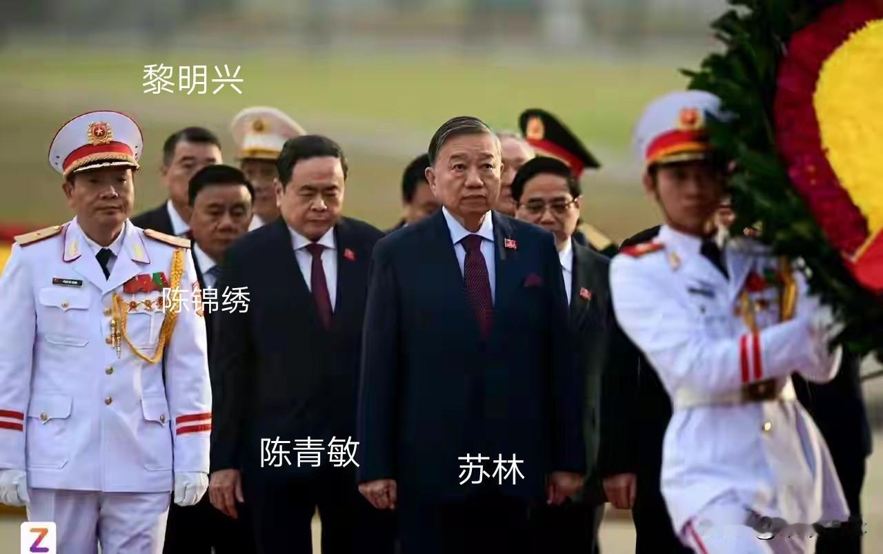 其实这张图片很有预示性和内幕透露性，这是越共十四大召开前苏林、梁强、范明政、陈青