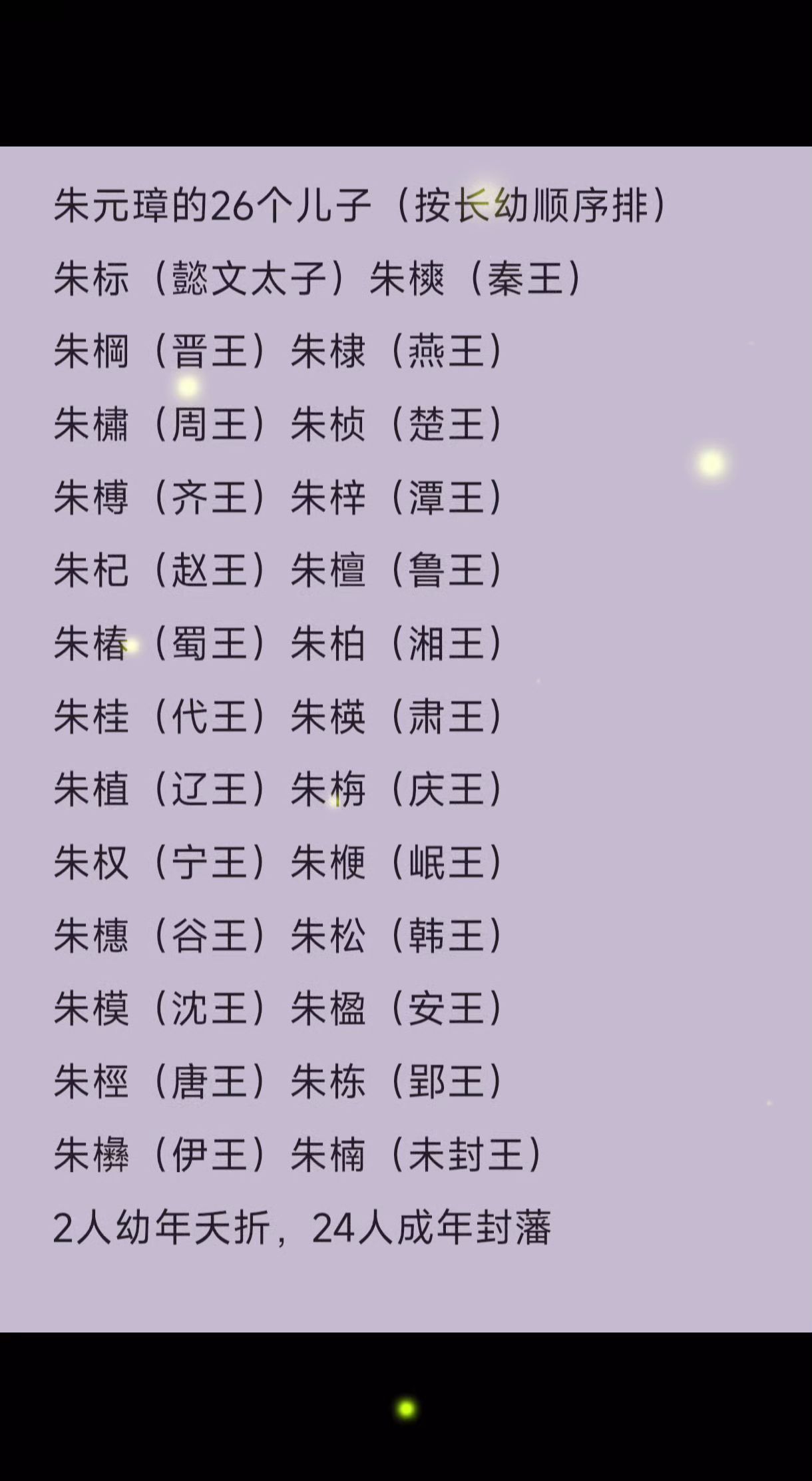 朱元璋给儿子辈的定了规矩，名字里必须要有"木"字旁