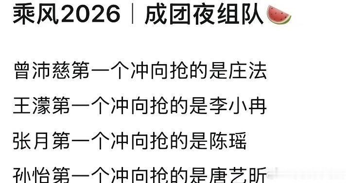 乘风破浪的姐姐🍉乘风2026成团夜组队乘风破浪的姐姐‖