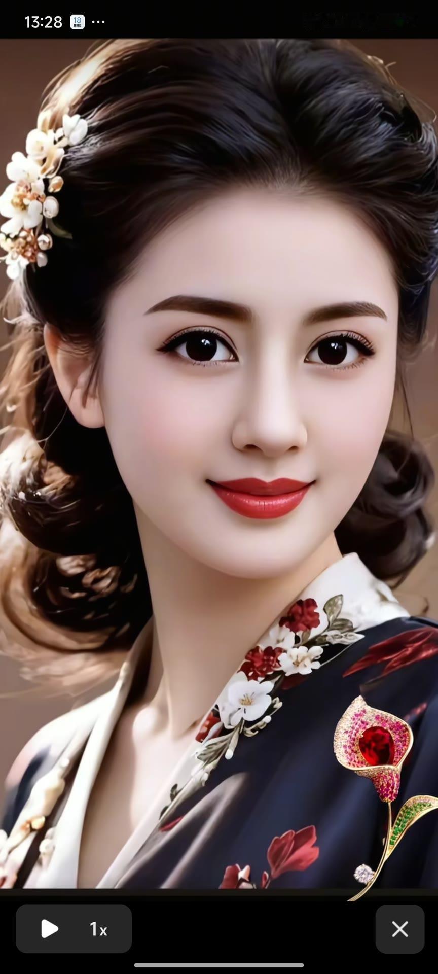 优雅复古的旗袍，惊艳的妆容，复古的发型，让人仿佛穿越到了旧时光。