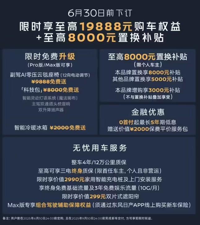 东风日产N76月购车权益来了，相比上市权益有些缩水。