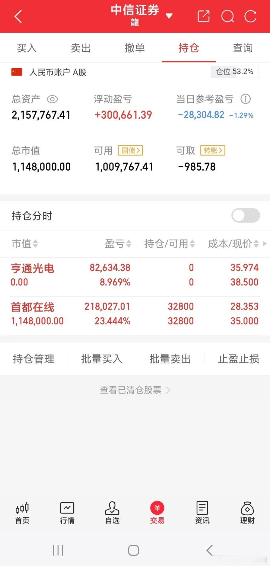 半仓过年$首都在线sz300846$