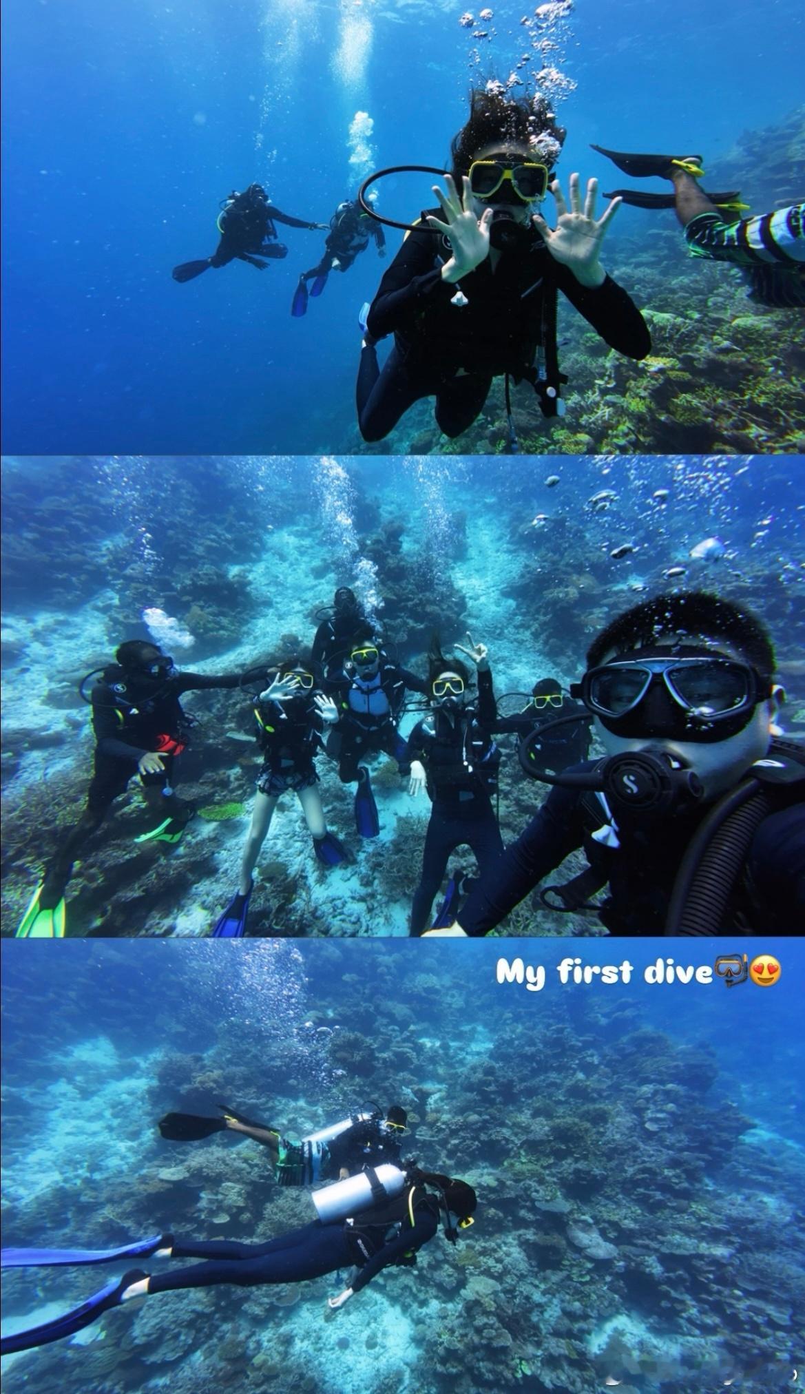 吴咏琳在马尔代夫潜水🤿😍